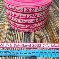 Webband Schulkind 2022 in pink für Schultüten und Einschulungsgeschenke  17 mm breit Bild 4