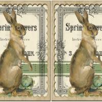 Bastelpapier - Decoupage-Papier - A4 - Softpapier - Vintage - Shabby - Hase - Ostern - Vintage Rabbit - 12993 Bild 2