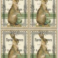 Bastelpapier - Decoupage-Papier - A4 - Softpapier - Vintage - Shabby - Hase - Ostern - Vintage Rabbit - 12993 Bild 3