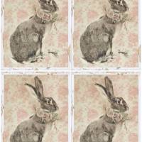 Bastelpapier - Decoupage-Papier - A4 - Softpapier - Vintage - Shabby - Hase - Ostern - Vintage Rabbit - 12992 Bild 3