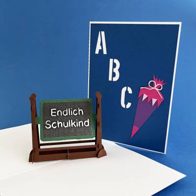 Plotterdatei Popup Karte zum Schulanfang, Abitur, Abschluss, Examen, Refrendariat