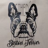 Baumwolltasche, Beutel, Einkaufstasche, Einkaufsbeute "Boston Terrier, Hund, Hundefreund, Hundenarr" Bild 1