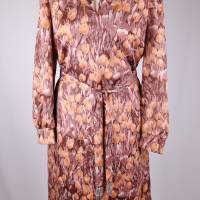 True Vintage Tageskleid Midi Kleid Star Größe 36 38 Hemdblusenkleid Tulpen Braun Koralle Beige 40er Blumen V Neck Gürtel Bild 1