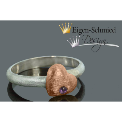 Goldschmiedering "Sweetheart" Silberring mit Herz, Herzring, Freundschaftsring, Verlobung, Verlobungsring