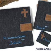 Gästebuch Fotoalbum aus Filz mit Korkkreuz zur Konfirmation Kommunion Bild 7
