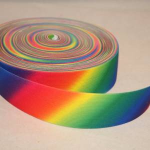 1 m tolles, bedrucktes Regenbogen-Gummiband 40 mm Bild 1