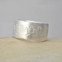 "Waldring" breiter Ring Silber 925 mit individueller Textprägung, Tannen, Wald, Schwarzwald, Koordinaten Bild 8
