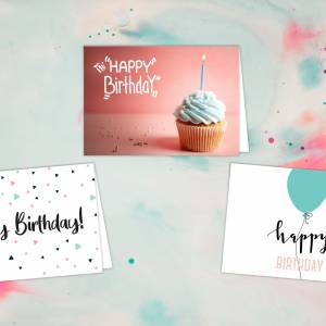 Geburtstagskarten, 6 Glückwunschkarten zum Geburtstag, A6 Klappkarte Faltkarten mit Umschlag, Happy Birthday Karten Set, Bild 2