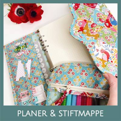 Planer, gut auch als Scrapbook, Bullet Journal, Sketchbook. 5 Innenfächer und eine Außentasche - Schnittmuster
