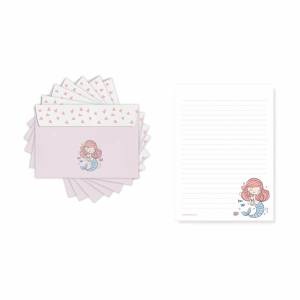 Friendly Fox Kinder Briefpapier Meerjungfrau, 1x DIN A5 Schreibblock mit Linien und 20 Umschläge, Kinder Briefblock Bild 1