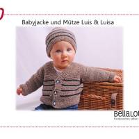 Strickanleitung für das Set aus Babyjacke und Mütze Luis & Luisa in 3 Größen von 3 bis 24 Monaten Bild 1