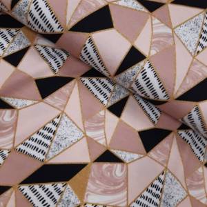 14,50 Euro/m   Toller Viskose Stoff mit Dreiecken, geometrisches Muster Bild 1