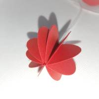 2 Anhänger Origami Papierkugeln rot, gold schimmernd, 3,8 cm, Frühling Ostern Deko Bild 2