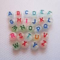 200x leuchtende Acrylperlen Buchstaben Perlen 7 mm Name Armband Kunststoff Buchstaben Bild 2