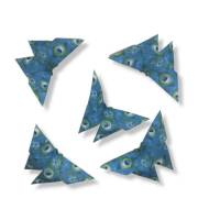Set 5 Origami  3D Schmetterlinge, Pfauenauge, Papier Deko, blau türkis Bild 1