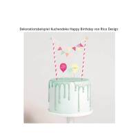 DIY Set für Kuchendekoration Happy Birthday pastell Bild 4