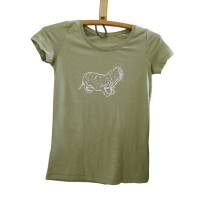 Nacktmull, fair gehandelte Biobaumwolle, T-Shirt Frauen, helles oliv Bild 4