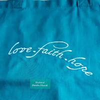 Stofftasche mit schönem Stickmotiv "love-faith-hope" Bild 1