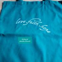 Stofftasche mit schönem Stickmotiv "love-faith-hope" Bild 2