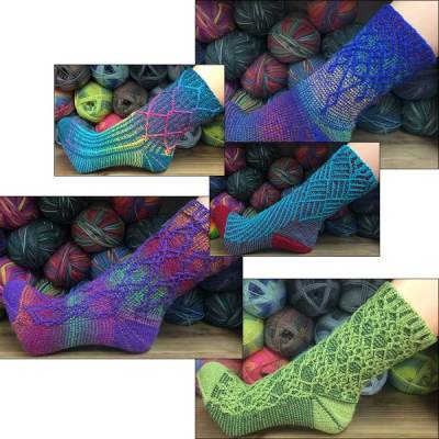 Mappe *Socks in Art* - 6 Strickanleitungen für zweifarbige kreative Socken im Matrix-Stil
