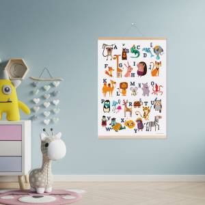 ABC Poster Kinder, Erste Buchstaben, XXL Kinderposter Kinderzimmer, Tier ABC Poster, Alphabet Lernposter für Kindergarte Bild 5