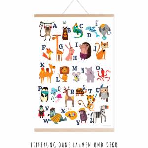ABC Poster Kinder, Erste Buchstaben, XXL Kinderposter Kinderzimmer, Tier ABC Poster, Alphabet Lernposter für Kindergarte Bild 8