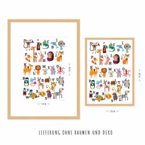 ABC Poster Kinder, Erste Buchstaben, XXL Kinderposter Kinderzimmer, Tier ABC Poster, Alphabet Lernposter für Kindergarte Bild 9