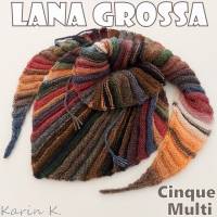 Dreieckstuch Farbverlauf gestrickt aus Wolle Cinque Multi von Lana Grossa Bild 6