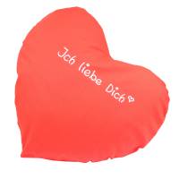 Kissen Herz rot 41x38cm mit Namen oder Spruch inkl. Inlett - Personalsiertes Zierkissen in Herzform Bild 1