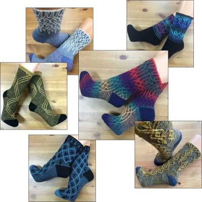 Mappe *Socks in Style* - 6 Strickanleitungen für zweifarbige kreative Socken im Matrix-Stil