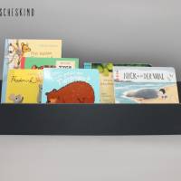 Kinderregal - Bücherregal für Kinder und Erwachsene anthrazit Seitenstange Buche - Wandregal - montessori skandinavisch Bild 1