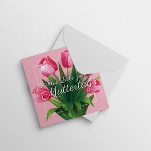 Muttertag Karte, Grußkarte Muttertag, Muttertagskarte mit rosa Tulpen, Glückwunschkarte Muttertag für die beste Mama der Bild 5