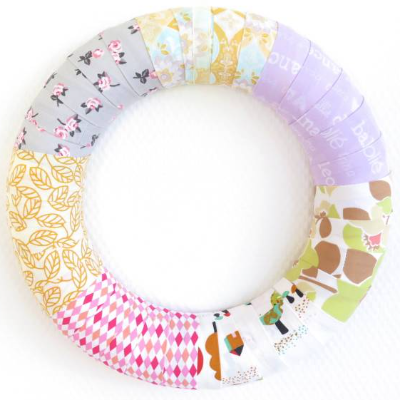 Türkranz pastellig Frühling Landhaus Patchwork Kranz bunt Deko Einzelstück