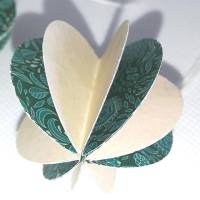 2 Anhänger Origami Papierkugeln grün/türkis floral, 3,8 cm, Frühling Ostern Deko Bild 3