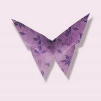 Set 5 Origami  3D Schmetterlinge, Papier Deko, lila floral Bild 2