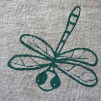 Libelle, graues Bio-T-Shirt für Frauen, Gr. S. Siebdruck handbedruckt Bild 5