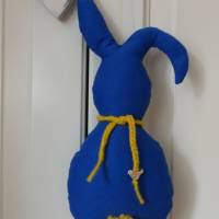 Friedens-Oster-Hase, blau/gelb mit Friedenstaube Bild 5