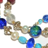 Kette Barockperlen und Glas bunte Lebensfreude als Geschenk für sie Perlenkette Muttertag Bild 2