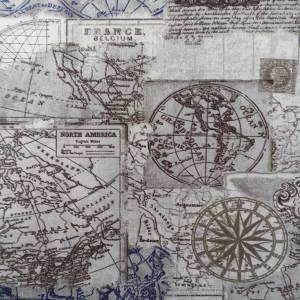 Stofftasche  - Landkarte braun - 100 % Baumwolle Bild 2