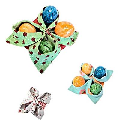 Osterkorb, Eierwärmer für 4 Eier, Eierkorb