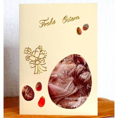 Osterkarte als Unikat mit Encaustic-Malerei