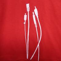 Kabel, Bio T-Shirt für Frauen, rot, Gr. S, Siebdruck handbedruckt. Bild 3