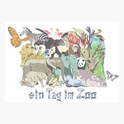 Einladung Gutschein Zoo-Besuch Druckvorlage