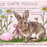 Bastelpapier - Decoupage-Papier - A4 - Softpapier - Vintage - Shabby - Hase - Bunny - Ostern - 12961 Bild 1