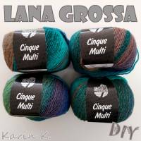 4 Knäuel 200 Gramm Cinque Multi von Lana Grossa in traumhaft schönen Farbverläufen Farbe 008 Partie 4423 Bild 1