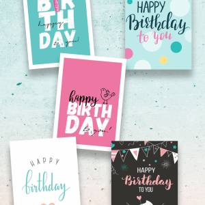 Geburtstagskarten Glückwunschkarten zum Geburtstag - Happy Birthday Set mit 20 Grußkarten für Erwachsene und Kinder - Se Bild 3