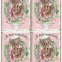 Bastelpapier - Decoupage-Papier - A4 - Softpapier - Vintage - Shabby - Hase - French Bunny - Ostern - 12960 Bild 3