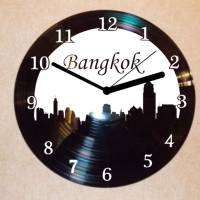 Bangkok Wanduhr Schallplattenuhr Schallplatte Wanduhr Vinyl Bild 1