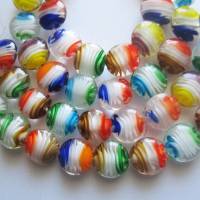 10 x handgemachte Lampwork Perlen flach rund Mix Farbe Bild 1