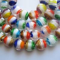 10 x handgemachte Lampwork Perlen flach rund Mix Farbe Bild 2